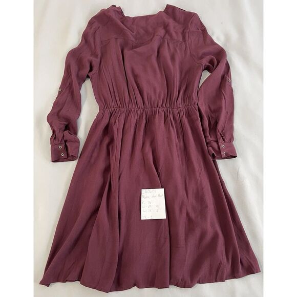 MAEVE ANTHROPOLOGIE BURGUNDY DRESS V-NECK BOHO SIZE MEDIUM - Picture 16 of 16